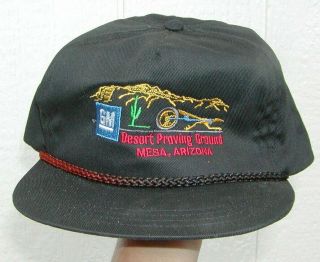 Vintage Gm Desert Proving Ground Mesa,  Arizona Black Hat Cap Adjustable Trucker
