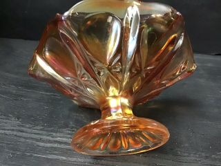 Vintage Imperial Carnival Glass Bowl Propeller Pattern Marigold Color 3
