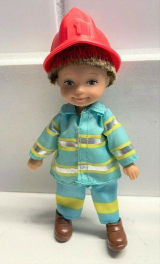 Barbie Kelly Tommy Doll As Fireman/emergency Man 6s