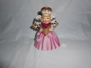 Vintage Shafford Christmas Angel Holding Songbook Feathered Wings