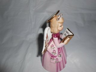 Vintage Shafford Christmas Angel Holding Songbook Feathered Wings 3