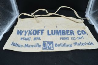 Vtg Wykoff Lumber Co Nail Apron - John 