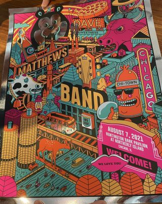 Dave Matthews Band Chicago Limited Edition Foil Poster 70/125 Concert 8/7/2021