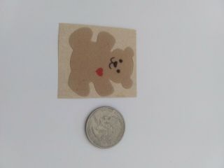 Vintage 1980s Sandylion Rare Fuzzy Bear Brown Backing Sticker Mod