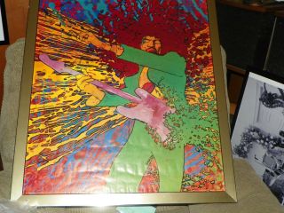 Jimi Hendrix Explosion Poster By Martin Sharp And B/w Poster By Linda Eastman