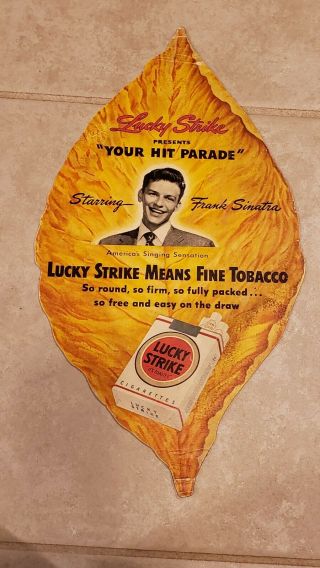 Rare Frank Sinatra Lucky Strike Tobacco Leaf Signed Fan Club Member Card