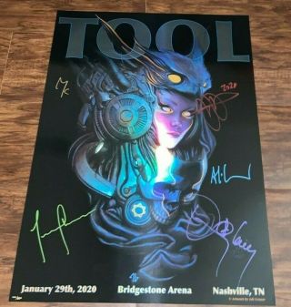 Tool Band Signed Poster Nashville Tour Fear Inoculum 11/29/20 /850 Adi Granov
