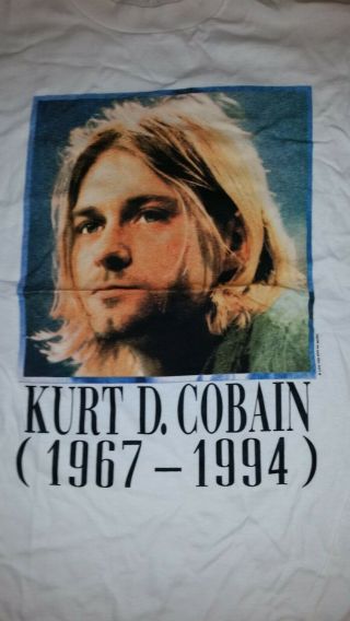 Nirvana 1995 The End Of Music Cobain Tribute Vintage Licensed Shirt Xl Giant