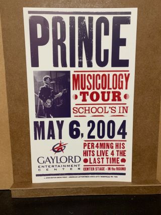 Prince Musicology Tour 2004 Nashville Gaylord Lastone Hatch Show Print Poster