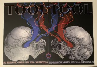 Tool Band Concert Posters 3/11 & 3/12/14 San Francisco Set - Adam Jones - Skulls