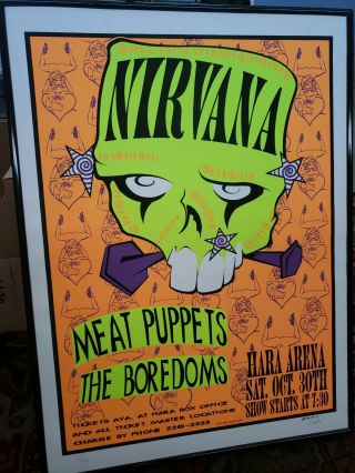 Nirvana Meat Puppets Concert Poster Hara Arena Signed Bolton,  2nd Edition