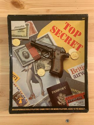 Vintage Top Secret Rpg Box Set Tsr 1981 No Dice D&d Spy Espionage Game
