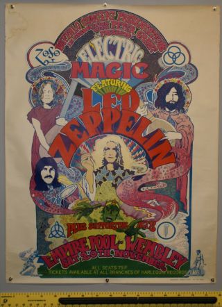 Led Zeppelin Poster Electric Magic Empire Pool Wembley 1971
