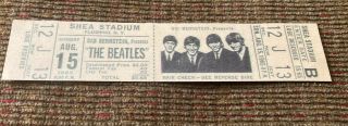 The Beatles 1965 Concert Ticket Stub_shea Stadium,  Nyc_ex,