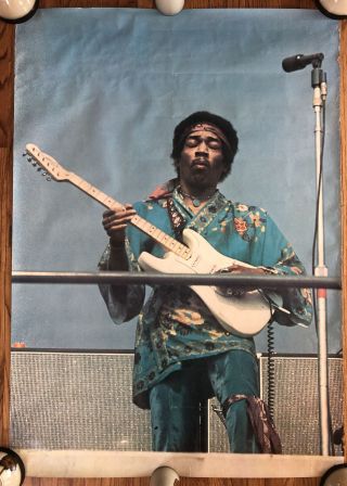 Jimi Hendrix Vintage Poster Huge Xl Goff Monterey Music Festival 1970