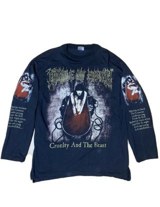 Vintage 1998 Cradle Of Filth Cruelty And The Beast Longsleeve T - Shirt