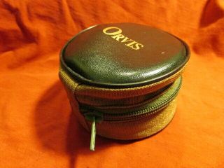 Orvis Fly Fishing Reel Leather & Synthetic Case,  Orvis Fly Fishing Reel Case,  Vg