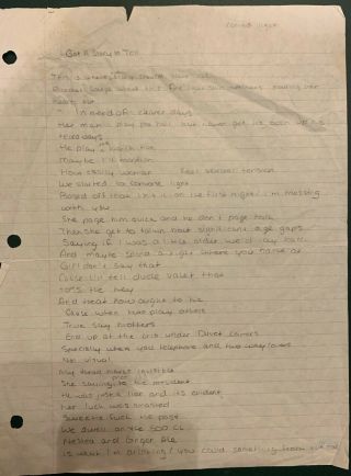 Drake " Aubrey " Unreleased Handwritten Lyrics To " I Got A Story To Tell " Jsa Loa