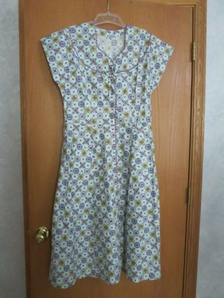 Vintage Cotton House Dress,  1950 