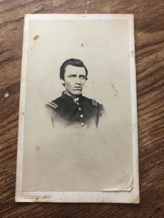 Vintage Cdv Photo Young Man Civil War Soldier Uniform 2 Cent Tax Stamp