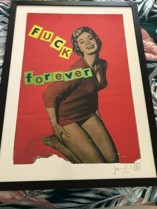 Jamie Reid Signed Framed Sex Pistols Fu Ck Forever Ltd Edition Print