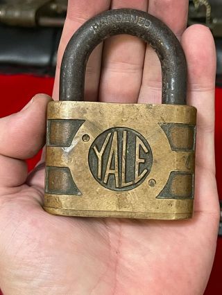 Large Old Vintage / Antique Yale & Towne Padlock Lock - No Key - Locksport