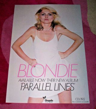 Blondie,  Debbie Harry Parallel Lines.  Orig Uk 1978 Poster.  48x70 Cms.  Ex, .