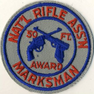 Nra 50 Foot Award Marksman 3 " Round Cloth Patch