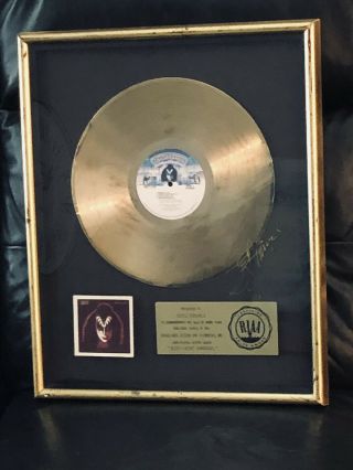 Kiss Gene Simmons Solo Lp Riaa Record Award Casablanca Records Signed By Gene