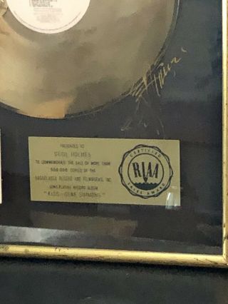KISS Gene Simmons solo Lp RIAA Record Award Casablanca Records SIGNED BY GENE 2