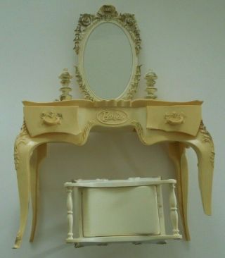 Vintage Barbie Suzy Goose Dressing Table with Mirror & Bench 2