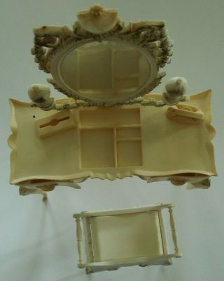 Vintage Barbie Suzy Goose Dressing Table with Mirror & Bench 3
