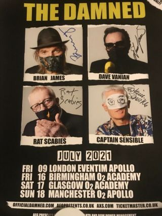 The Damned Signed Tour Poster Lineup