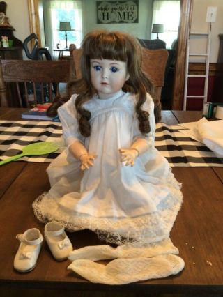 Vintage 20” Baby Girl Doll With Vintage Clothes Jointed Limbs And Head