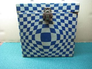 Vintage_blue & White_45 Rpm Record - - Carry - - Storage - - Tote_ 7 - 13 - C