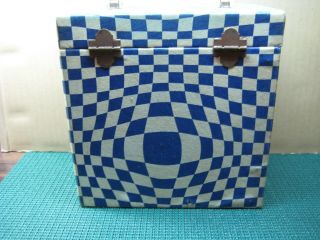 Vintage_BLUE & WHITE_45 rpm Record - - Carry - - Storage - - Tote_ 7 - 13 - C 2