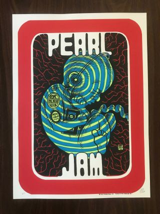 1996 Pearl Jam Rome Milan Poster Ap Signed By Artist Ward Sutton Rare Amesbros