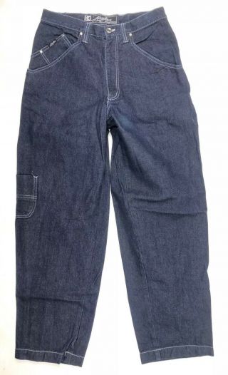 Vintage 90’s Karl Kani Black Mens Carpenter Baggy Hip Hop Jeans Size 30x32