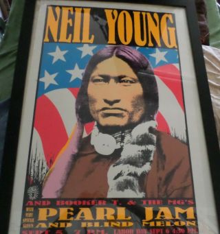 Pearl Jam Neil Young - 1993 - Concert Poster High Bear Frank Kozik