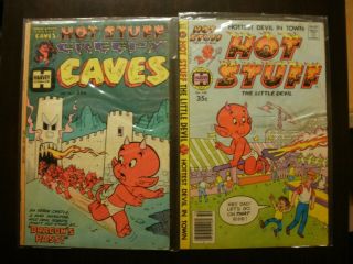 2 Vintage Harvey Hot Stuff Little Devil Comic: 150,  Creepy Caves 7 (1975)