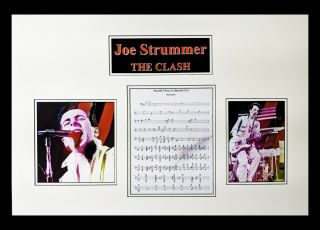 Joe Strummer - The Clash Autographed Sheet Music Matted And Framed Ready To Hang