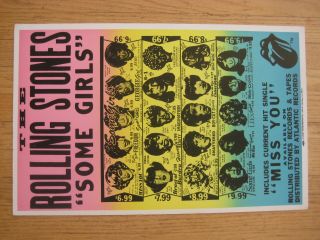 Fillmore Poster Era Rolling Stones 1978 Some Girls Tour