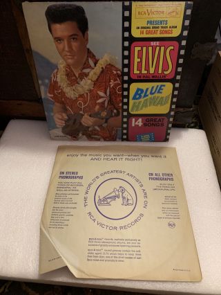 Vintage 12 " Vinyl Record Elvis Presley In Hal Wallis Blue Hawaii