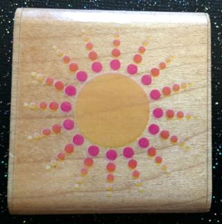 Vintage Rubber Stamp " Sun Radial " By Posh Impressions 1 3/4 X 1 5/8 "