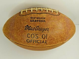 Vintage Leather Macgregor Official Nfl Football Model Cos 01 W/ Laces