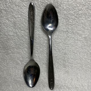 Vintage Pair Ekco Eterna Country Gardens Table Spoons