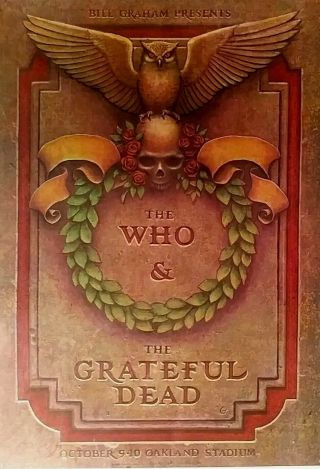 Rick Griffin,  Who & Grateful Dead Concert Poster,  1976 20x28.  5 "