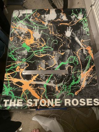 Very Rare Silvertone Stone Roses Poster.