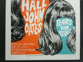 DARYL HALL JOHN OATS 2017 TEARS FOR FEARS Nashville Print Mafia Concert Poster 3