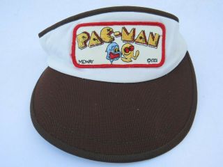 Vintage Pacman Pac Man Visor Hat Cap Video Game Acrade Patch Adjustable